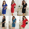 Fashion Women Elegant Office Stretchy Dress Wrap Front Tunic V-Neck Short Sleeve Maternity Dress