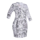 Fashion Women Sequin Mini Dress Half Sleeve O Neck Evening Party Club Elegant Bodycon Dress Silver