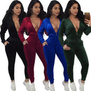 Women Two Piece Tracksuit Long Sleeve Zip Hoodie Sweatshirt Pants Sportswear Fitness Set Suits