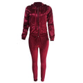 Women Two Piece Tracksuit Long Sleeve Zip Hoodie Sweatshirt Pants Sportswear Fitness Set Suits