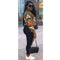 Women Printed Coat Bomber Jacket Long Sleeve Zipper Streetwear Casual Outerwear Green