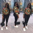 Women Printed Coat Bomber Jacket Long Sleeve Zipper Streetwear Casual Outerwear Green