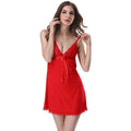 Women Slip Dress Chemise Nightgown Scalloped Lace V Neck Spaghetti Straps Lingerie Sleepwear Pajamas