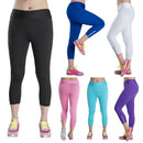 New Fashion Women Capri Leggings Slim Waist Candy Color Zipper Cuff Cropped Pants Yoga Running Tights