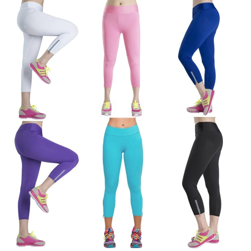 New Fashion Women Capri Leggings Slim Waist Candy Color Zipper Cuff Cropped Pants Yoga Running Tights