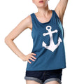 New Fashion Women Anchor Tank Top Back Bowknot Sleeveless Casual Vest Top Camisole T-Shirt