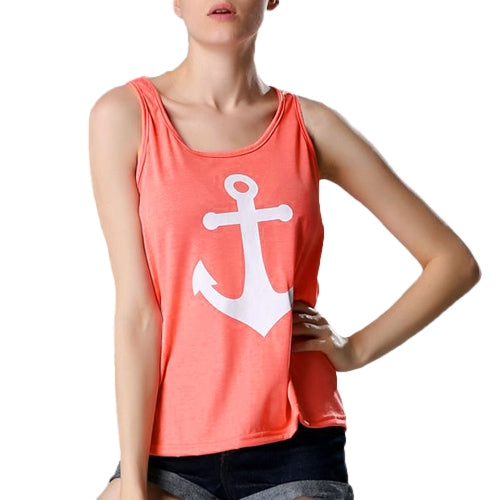 New Fashion Women Anchor Tank Top Back Bowknot Sleeveless Casual Vest Top Camisole T-Shirt