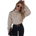 New Winter Women Knitted Sweatshirt Top