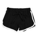 Fashion Women Sports Shorts Contrast Binding Side Split Elastic Waist Yoga Shorts