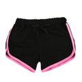 Fashion Women Sports Shorts Contrast Binding Side Split Elastic Waist Yoga Shorts