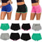 Fashion Women Sports Shorts Contrast Binding Side Split Elastic Waist Yoga Shorts