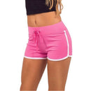 Fashion Women Sports Shorts Contrast Binding Side Split Elastic Waist Yoga Shorts