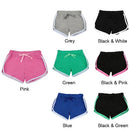 Fashion Women Sports Shorts Contrast Binding Side Split Elastic Waist Yoga Shorts