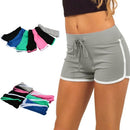 Fashion Women Sports Shorts Contrast Binding Side Split Elastic Waist Yoga Shorts