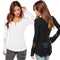 Casual Women Blouse Stitching Lace Mesh Splicing T-Shirt Long Sleeve Shirt Slim Leisure Top Black