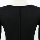 Casual Women Blouse Stitching Lace Mesh Splicing T-Shirt Long Sleeve Shirt Slim Leisure Top Black