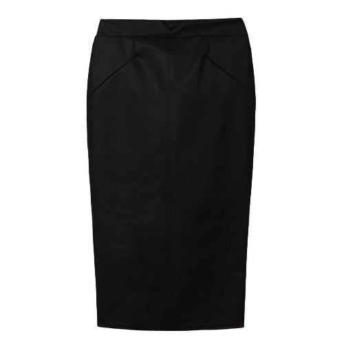 Europe Sexy Women Skirt PU Leather Solid Color Midi Pencil Skirts OL Casual Slim Clubwear