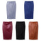 Europe Sexy Women Skirt PU Leather Solid Color Midi Pencil Skirts OL Casual Slim Clubwear