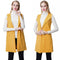 Europe Women Waistcoat Open Front Slit Hem Side Pockets Notched Collar Sleeveless Vest Gilet Outwear Yellow