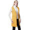 Europe Women Waistcoat Open Front Slit Hem Side Pockets Notched Collar Sleeveless Vest Gilet Outwear Yellow