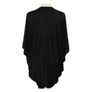 New Women Outerwear Open Front Batwing 3/4 Sleeves Street Style Loose Long Cardigan Coat Blue/Black