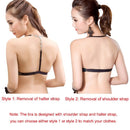 Sexy Women Bra 3/4 Cup Padded Push Up Y-Line Straps Halter Front Closure Underwire Bralette Underwear Lingerie