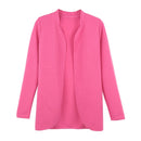 Women Open Front Striped Long Sleeve Cardigan OL Overcoat Blazer Jacket Coat Black/Rose/Yellow