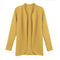 Women Open Front Striped Long Sleeve Cardigan OL Overcoat Blazer Jacket Coat Black/Rose/Yellow