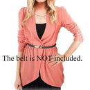 Women One Button Elastic Waist Long Sleeve Blazer Jacket Coat Watermelon Red/Green