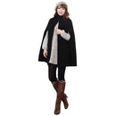 Chic Women Cape Coat Batwing Cloak Loose Poncho Warm Jacket Outerwear Camel/Black