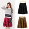 Chic Faux Suede Hollow Flower High Waist Pleated A-Line Women's Skirt