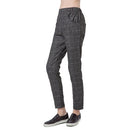 Casual Women Harem Pants with Plaid Tartan Elastic Waist Pockets Pants