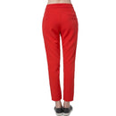 Casual Solid Press Stud Closure Slant Pocket Women's Straight Pants