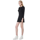 Casual Women V Neck Long Sleeve Lace Up Slim Party Skater Mini Dress