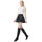 Chic Women PU Leather Rivet Elastic Waistband A-Line Mini Skirt