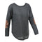 Casual Round Neck Long Sleeve Glittering Splice Irregular Hem Tops Women's T-shirt