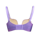 New Sexy Women Seamless Push Up Bra Printed Wireless Adjustable Strappy Bra Brassiere Purple