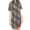 Women Dress Paisley Print Short Sleeve Black