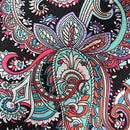 Women Dress Paisley Print Short Sleeve Black