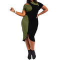 Midi Dress Plus Size Cut Out Cold Shoulder Dress