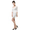 Sexy Floral Sweetheart Neck Half Sleeve Women's Slim White Mini Lace Dress