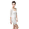 Sexy Floral Sweetheart Neck Half Sleeve Women's Slim White Mini Lace Dress