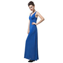 Elegant V Neck Sleeveless Open Back Women's Solid Color Maxi Dress