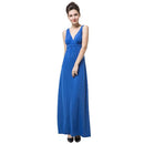 Elegant V Neck Sleeveless Open Back Women's Solid Color Maxi Dress