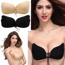 Sexy Women Silicone Adhesive Invisible Wing Bra Stick Gel Push Up Backless Strapless Rope Wedding Dress Black/Beige