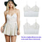 Sexy Women Tank Crop Top Lace Hollow Out V-Neck Sleeveless Slim Casual Vest Short Tee White