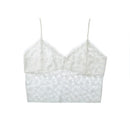 Sexy Women Tank Crop Top Lace Hollow Out V-Neck Sleeveless Slim Casual Vest Short Tee White