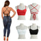 Sexy Summer Women Tank Crop Top Bandage Strap Sleeveless Slim Casual Solid Vest Short Tee White/Red/Black