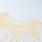 New Sexy Women Crop Top Sheer Mesh Crochet Lace Round Neck Sleeveless Tank Top Beige