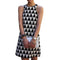 New Sexy Women Sleeveless A-Line Mini Dress Geometric Print Party Evening Shift Dress Black